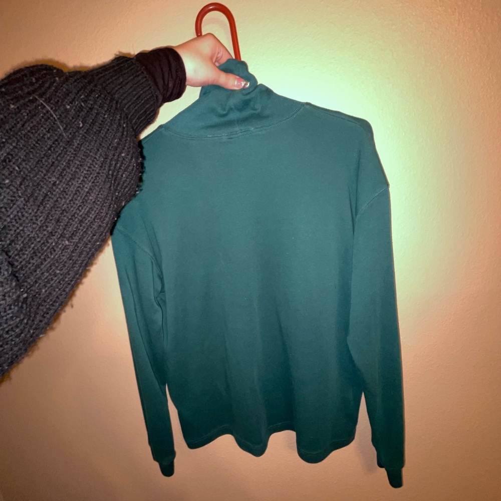 Large Crossbow Forest Green Turtleneck Lightweight Sweater / Made in Cambodia